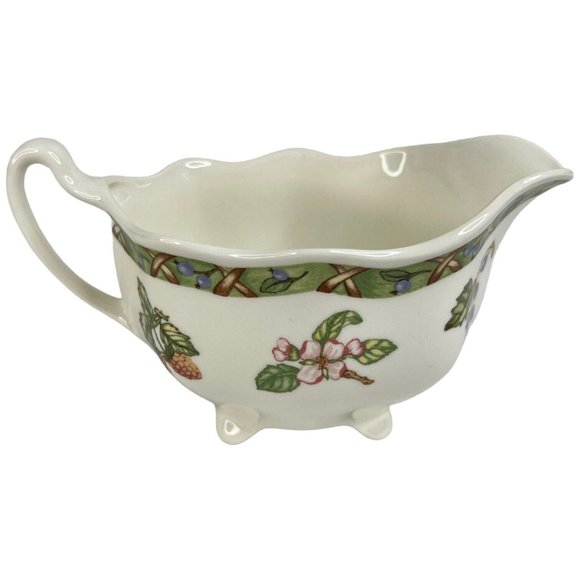 Johnson Brothers Arcadia Fruit Creamer Footed Vintage 10 Ounces Small Gravy Boat - Picture 5 of 9